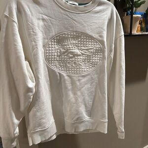 Lacoste Love Crewneck Sweatshirt in Off-White